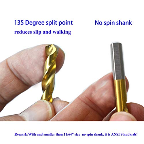 BOSTAL 21PCS Drill Bit Set 1/16 to 1/4 5/16 3/8 1/2 Professional Twist Drill Bits for Stainless Steel, Steel Wood Plastic Aluminum Alloy