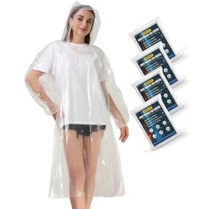 Rain Ponchos for Family Adults – Disposable Adult Rain Poncho with Drawstring Hood