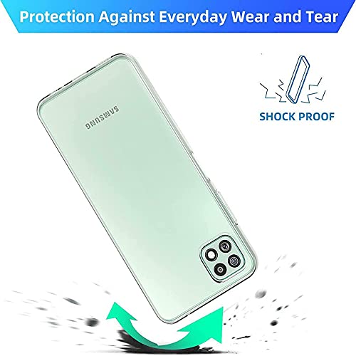 Image of FitSmart Shockproof Crystal Clear TPU Soft Flexible Back Cover for Samsung Galaxy A22 5G / SM-A226B, SM-A226B /DS -(Transparent, Silicone)