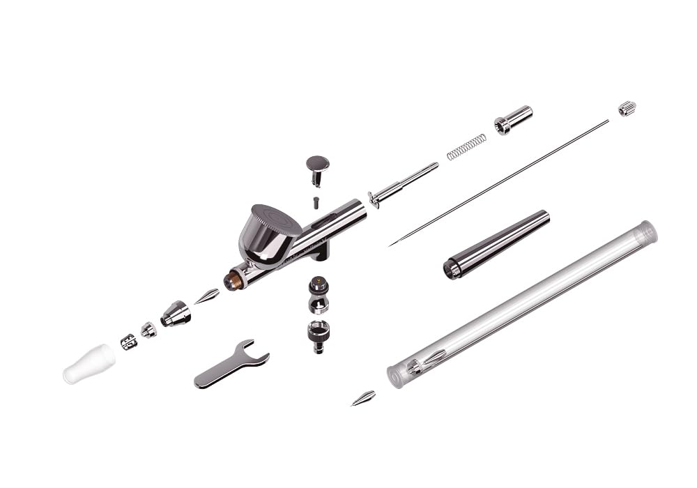 Vallejo Aerografo EasyAir Doppia Azione, ideale per modellismo e aerografia, ugello galleggiante 0,3 mm, tazza 9 ml, connessione rapida, design ergonomico e solido