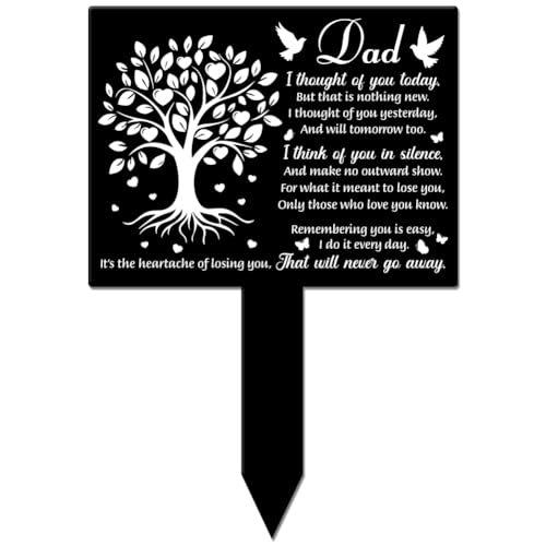 GLOBLELAND Piquet de Jardin Rectangulaire en Forme d'arbre d'amour Plaque Commémorative Piquet pour Cimetière Piquet de Tombe en Acrylique Piquet de Jardin de Sympathie Étanche pour Cimetière de Cour
