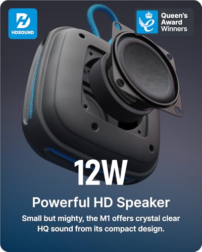 MAJORITY Move 1 Portable Speaker Wireless Bluetooth 6.0, IP65 Dust-Tight & Water Jet Resistant, 12W, Long Battery Life, USB-C Charging, Wireless Bluetooth Speaker