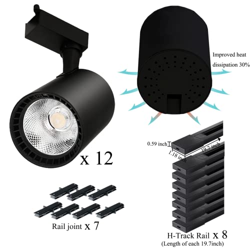 image for Doavis 12 Packs Plug in LED Track Lighting Heads 25w x12 Include 13-Fo