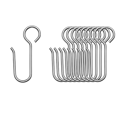 Metal Curtain Track Hooks S Shaped Small Curtain Hooks Stainless Steel Drape Wire Hook for Ceiling Curtain Track Accessories