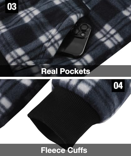 Image of GEEK LIGHTING Boys Flannel Jacket Sherpa Lined Hoodies Zip Up Fleece Plaid Shirt Jackets Winter Outdoor Coat Warm