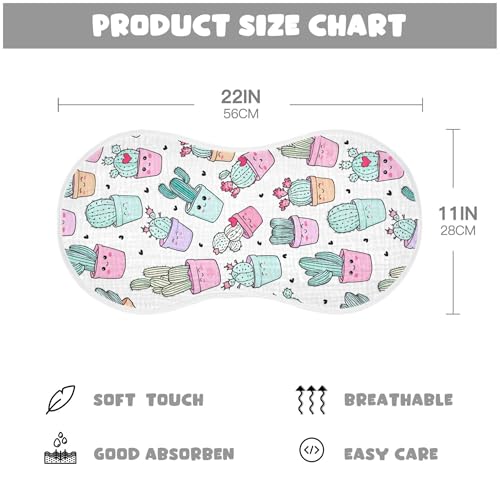 xigua Colored Potted Cacti Muslin Baby Burp Cloths Set of 4, Super Soft & Absorbent Burping Rags, Cotton Burp Clothes Shower Gift for Newborn, Baby Girls and Boys4