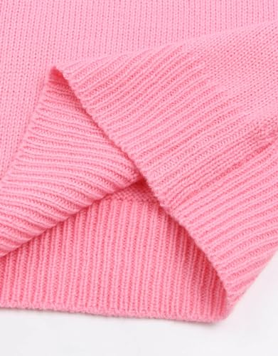 Image of Womens American Flag Sweater Long Sleeve Crew Neck Knitted Casual Pullover Sweater (Pink, X-Large)