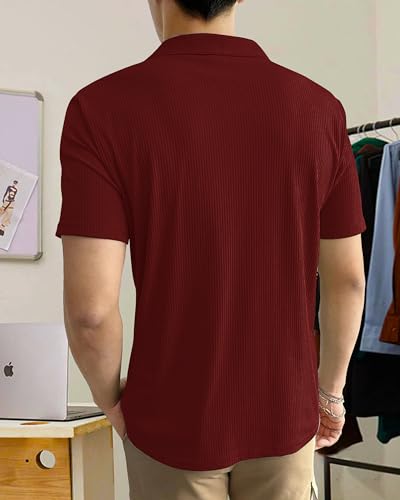 Image of I ENTERPRISE Men's Regular Fit T-Shirt - Cotton Blend, Half Sleeve, Spread Collar, Stylish, Solid Plain T-Shirts for Men, Mens t Shirt - Combo