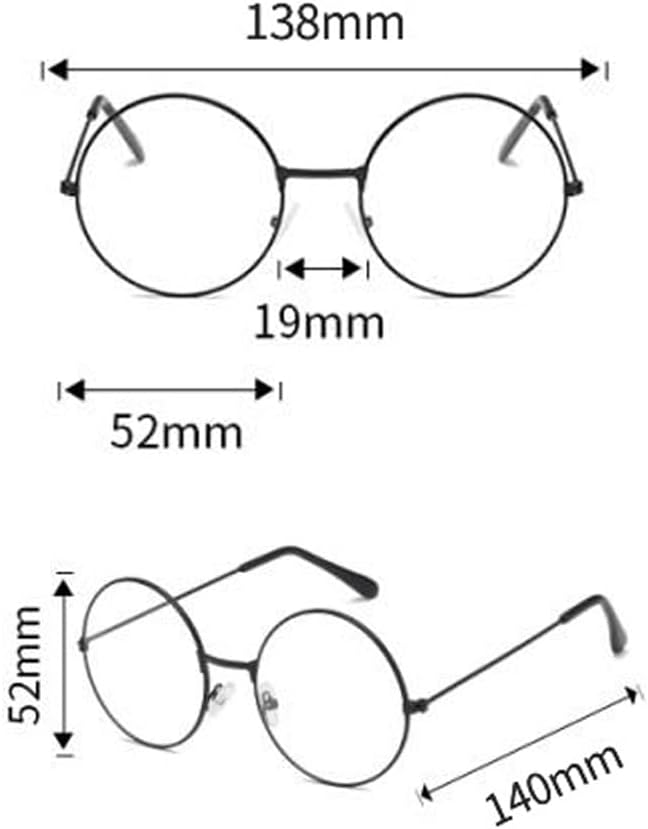 Retro Round Wizard Glasses and Striped Tie，Fun Halloween Costume - Men's Red Tie and Black Round Glasses - Image 5