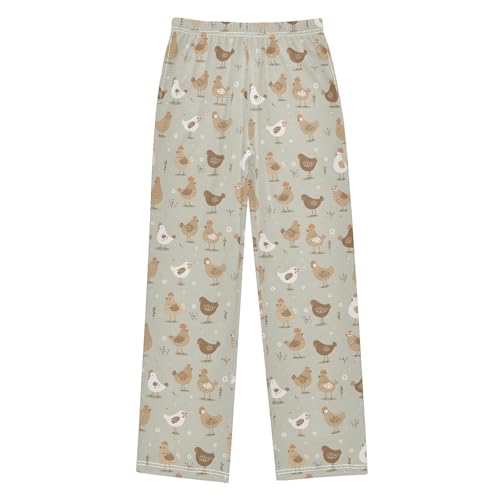 Pajama Pants Farm Animal Chicken Roosters PJ Bottoms Sleepwear Lounge Sleep Pant with Pockets