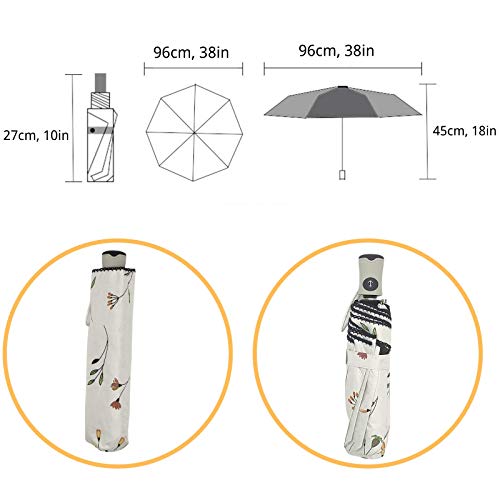 image for Rizzon Automatic Umbrella Begonia Flower Automatic Folding Windproof T