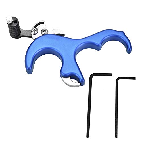 Auxiliary Tools, Archery Release Aid Archery Tool Release Trigger 3 Finger Grip Thumb Caliper Trigger For Compound Bow Accessory (Blue) #TOP29