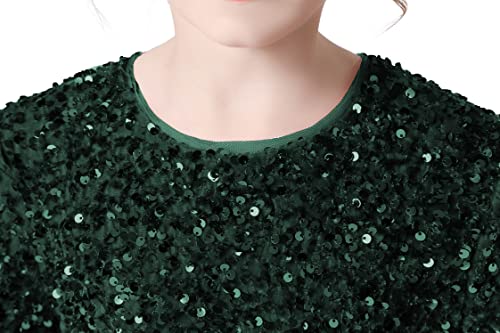ALEESHUO Little Girl Formal Dress for Special Ocassion Sparkling Sequin Pageant Dress for Party Birthday Dress Long Sleeve3