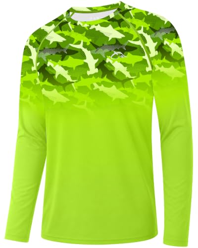 Image of FISHEAL Mens Long Sleeve Fishing Camo Shirts, UPF 50+ Sun Swim Rash Guard