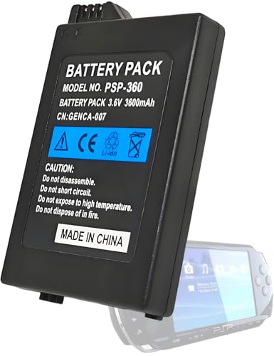 ROYEUEU for Sony PSP 1000 1001 Battery: 3.6V 3600mAh Battery Pack Model PSP-110 PSP-280 for Sony PSP1000 PSP1001 PSP Fat Game Console