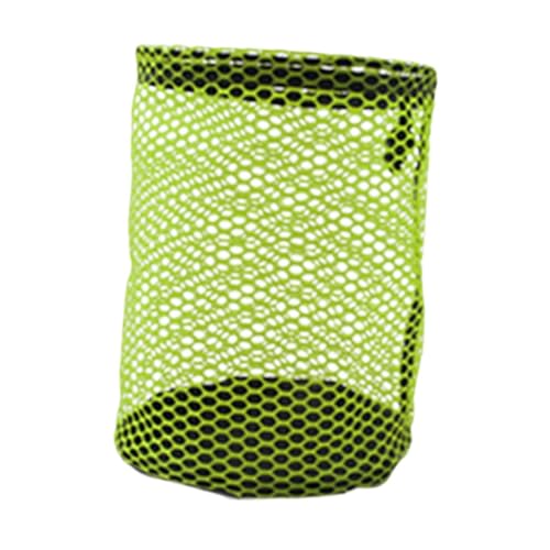 Vaveren Nylon Mesh Golf Ball Pouch Holder Stuff Sack Accessory with Cord Lock Closure for Washing Toys Lightweight Versatile Portable, Green Small