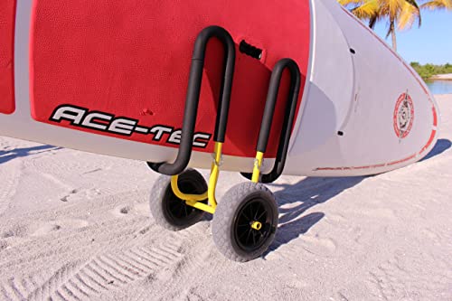 Suspenz Stand Up Paddle Board & Surfboard Transport Cart With Airless Wheels, Single-Up Sup Carrier Trolley, Yellow (22-9911) #TOP4