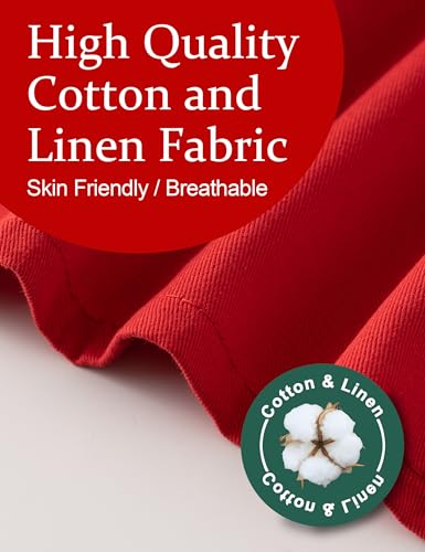 Image of Cozy Adjustable Cross Back Aprons for Women with Pockets Cotton Linen Cooking Kitchen Baking