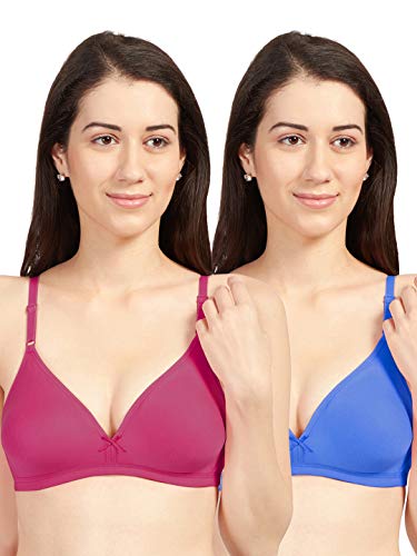 Image of SONARI Omania Womens Non-Padded Cotton Polyester Bras - Solid, Non-Wired, Medium Coverage, Hand Washable (Pack of 2)