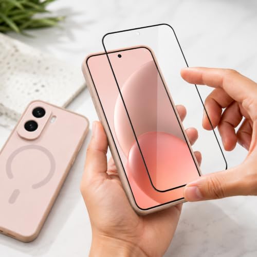 Image of Back Cover with Tempered Glass for Vivo T5 Pro 5G | Matte Soft Pink Case | Shockproof, Slim Fit, Anti-Scratch, Precise Cutouts | Full Protection Combo (Soft Pink)
