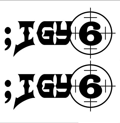 Blk ;IGY6 - I Got Your 6 2-Pack Decal Vinyl Sticker Graphics|UR Impressions|Car Truck SUV Van Wall Window Laptop|Black|6 X 2.7 Inch|URI620