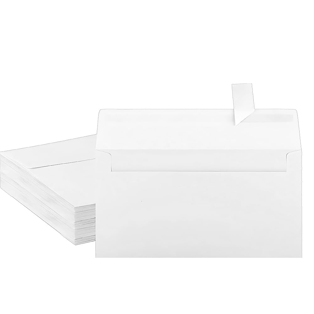 WYAN Envelopes, 40 Pack 21.5 x 10.5 cm White envelopes, Classic Flap Envelopes, for Gift, Greeting Cards, Wedding, Business, Invitation (Card not Included)