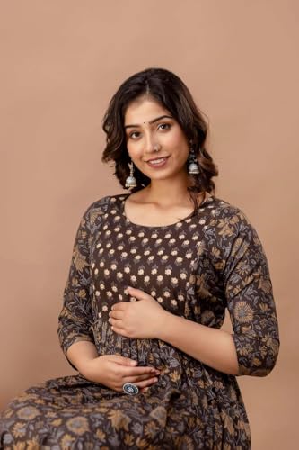 Image of Women's Maternity Kurti for Feeding Zippers |Easy Breastfeeding Kurti for Nursing Pre and Post Pregnancy (Combo of 2 Kurti)