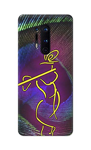 Image of PRINTFIDAA Lord Krishna On Peacock Feather Hard Back Cover for OnePlus 8 Pro Back Cover -(P6) KAT1007