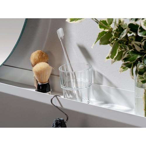 Image of 24 Inch Set 2 White Wall Shelf - Metal Floating Shelf for Wall, Wall Mounted Shelves, Modern Wall Shelf for Bedroom & Living Room Storage, Minimalist Wall Mount Shelf (60.96 CM Long X 24 CM deep)