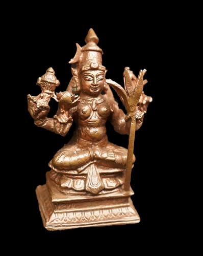 Image of Copper god Idols Raja Rajeshwari, 3.3 inches 280 Gram, Patina Antique Finish, Pack of 1 Piece