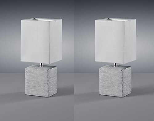Preisvergleich Produktbild 2er Set - DOPPELPACK Tila"PING" R50131087 grau Tischleuchte Nachttischleucht.