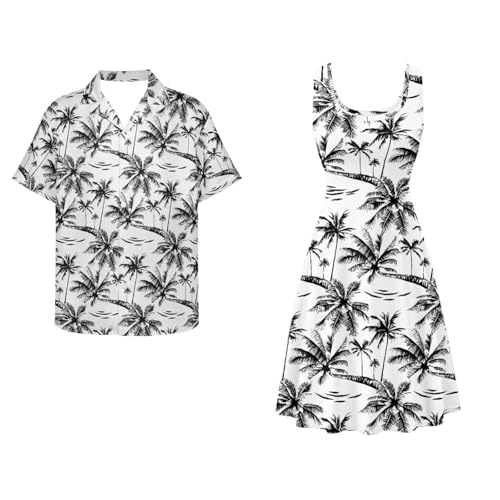 Dreaweet Hawaiian Summer Dresses For Women With Palm Tree