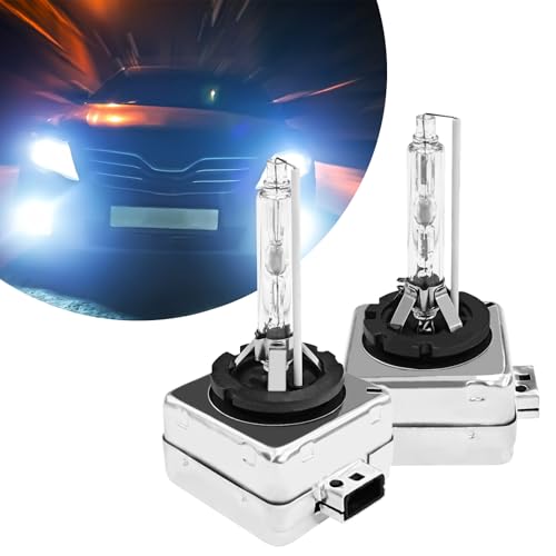 SamWinGear D1S Hid Headlight Bulbs 2PCS 35W Super Bright Bulbs, D1S Headlight Bulb D3S HID Car Original Replacement Lights 12V High Beam Low Beam Xenon Bulbs with Metal Stents Base (D1S White)