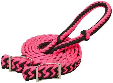 Weaver Leather Geflochtener Nylonzügel, Pink/Schwarz, 2,3 m