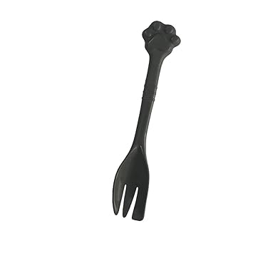 Kunhe Pet Dog Cat Feeding Scooping Can Tin Food Fork Mixing Spoon Grey 7.48Inch