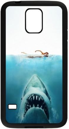 MeowStore Cool Sea Monster Big Teeth Jaw Shark Girl Floats Phone Case For Samsung Galaxy S5 Black