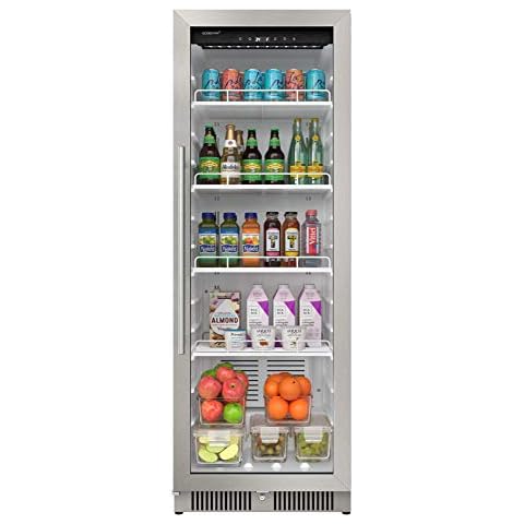 EdgeStar VBM101 22 Inch Wide 10.1 Cu. Ft. Commercial Beverage Merchandiser With Temperature Alarm and Reversible Door - Stainless Steel Cover