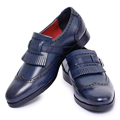 Image of Lethato Men's Wingtip Brogue Kiltie Monk Strap Loafer Dress Shoes
