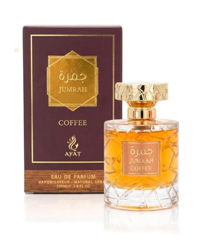 KHAMRAAH Perfume de 100 ml, fabricado en Dubai, con notas especiadas, vainilla ámbar, canela y madera, EDP oriental perfecto para mujeres y hombres (café Jumrah)