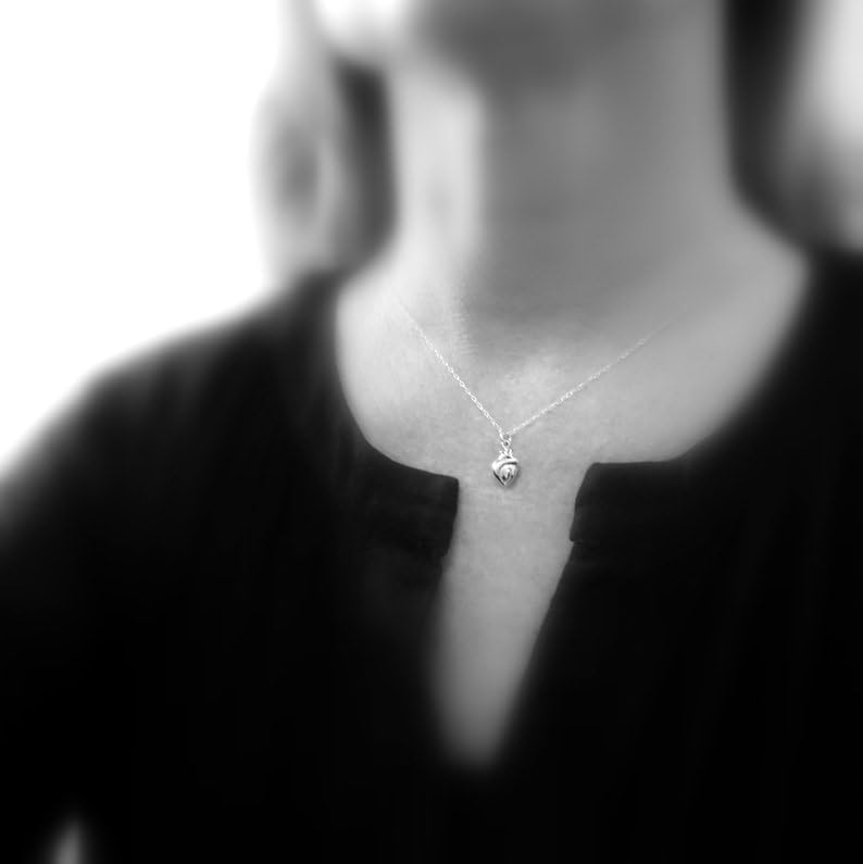 Collar de corazón anatómico de plata 925 con cadena de 45 cm 4