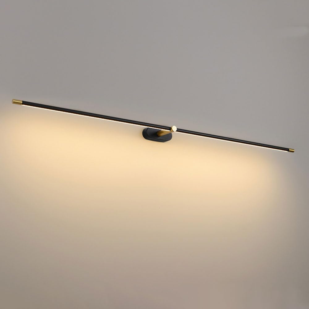 Lámpara LED Lineal para tocador, iluminación de baño, Moderna lámpara de Espejo de Tira Larga, Aplique de Pared para tocador, tocador, tocador, baño (Oscuro, 68 cm)