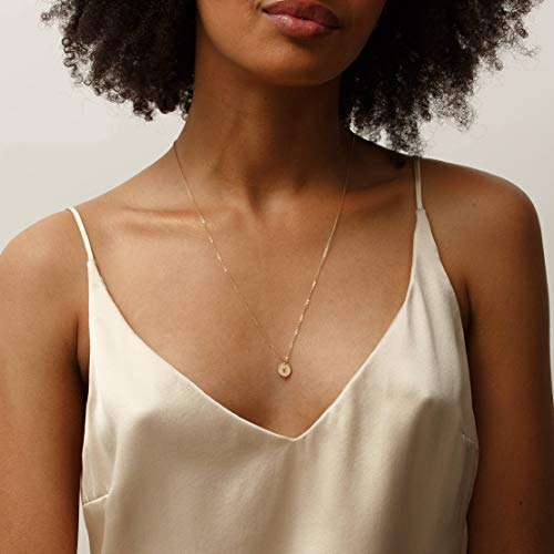 Endless Story 9mm 14K Gold Filled Personalized Dainty Disk Necklace,Custom Initial Necklace,Mothers Necklace, Jewelry Gift for Her2