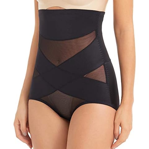 PAUKEE Women Shapewear Slimmer Body Shaper Hi-Waist Tummy Control Compression Butt Lifter Panties Girdle Black Cover
