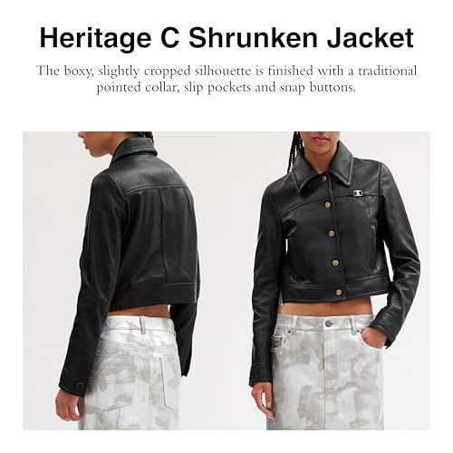 Coach Women's Heritage C Snap Front Shrunken Jacket2