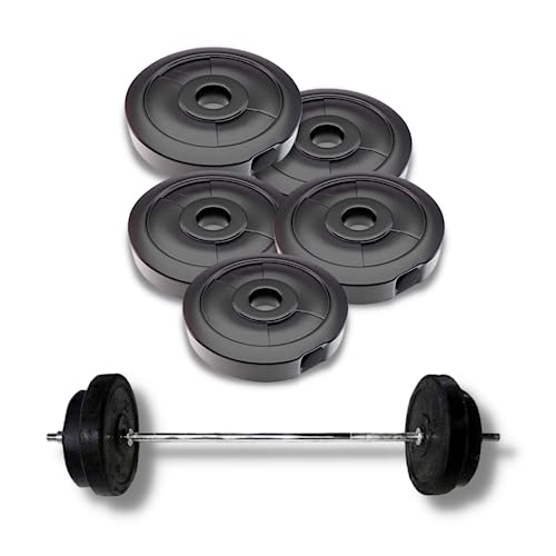 Image of Home Gym equipment Combo for men pvc weights set 30kg for home workout equipment with 3-fit curl rod and 5-fit state rod for weight lifting exercises,(10kg to 80kg) at home