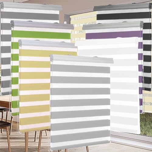 Tessuto Oscurante 70 x 320 cm Protegge dal Calore Cortina di per Balcone, con Catenella per Finestra o Porta, Grigio Scuro