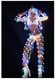 trajes led diseño de luces LED, apto para la vida diaria, los partidos de entretenimiento, fiestas, espectáculos de danza, bailes callejeros y otras ocasiones de reunión para ajustar la atmósfera e interactuar con el público.