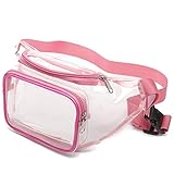 2 --- Esta bolsa de cintura transparente adopta material de PVC de alta calidad de 0.6 mm, es más resistente al espesor de 0.5 mm en el mercado.