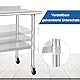 HARDURA Edelstahltisch 61x122cm mit Radern Rollen Heavy Duty Commercial Prep Table mit 5cm Aufkantung undverstellbarem Unterregal für Restaurant Küche Haus und Hotel