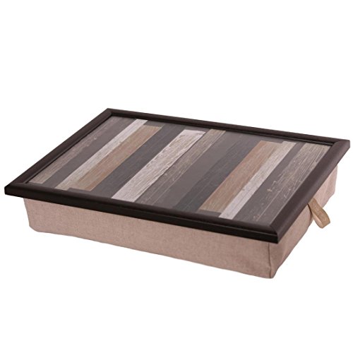 Preisvergleich Produktbild Andrew´s Knietablett Laptray mit Kissen Tablett Wood Stripe 02 / 15